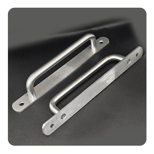 2PCS 7.55” Stainless Steel Barn Door Pulls, Brushed Silver Sliding Door Handles for Cupboard Cabinet Wardrobe Drawer Shed - size: 7.55inch
