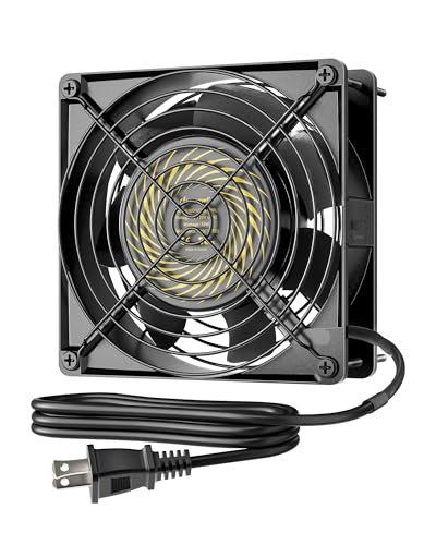 DEWENWILS 120V AC Fan, Waterproof Exhaust Fan 120mm, 18W 2850RPM 90CFM | DIY Cooling Fan for Refrigerator, Computer Case, Compressor Engine, Generator, UL Listed, Matte Black - size: 120mm×38mm, style: 1 pack