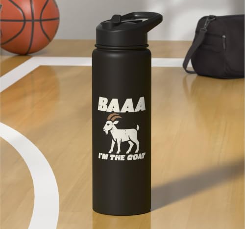 Halloween Baaa Im The Goat Funny Costume Men Women Kids Stainless Steel Insulated Water Bottle - color: Black