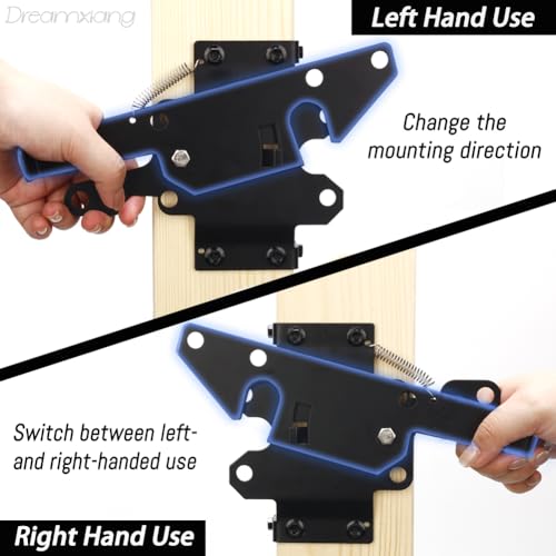 Self Locking Gate Latch Automatic Fence Lock Gravity Door Latch Hardware | Post Mount Gate Hardware for Wooden Fence/Vinyl Fence/Pool/Yard/Garden,Fence Latch with Black Finish
