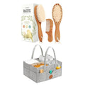 Keababies Baby Hair Brush and Baby Diaper Caddy Organizer - Brush with Soft Goat Bristles - Large Nursery Organizer, Cradle Cap Brush, Car Storage Organizer