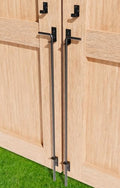 36" Heavy Duty Cane Bolt Gate Drop Rod Extra Thick Hardware Ground Latch | for Wood PVC Vinyl Metal Fences Gates, Double Doors, Black Solid Steel-2 Pack - color: 36 Inch