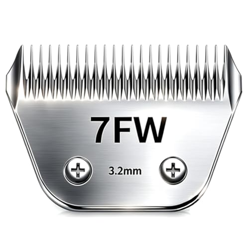 Detachable Pet Clipper Wide Blades Dog Grooming Clipper Replacement Ceramic Blades, Compatible with Andis, Wahl, Oster(Size 7FW,Cut Length 3.2mm) - size: 7FW (3.2mm)