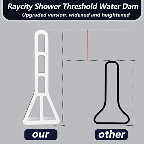 Raycity 3"H Shower Threshold Water Dam, Shower Water Guard, 118 Inch, White | Silicone Rubber Water Stopper for Walk in Shower, Water Barrier, Prevent Leaks, Suitable for Bathroom, Kitchen - color: White, style: 118 inch