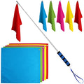 SAVITA 5PCS Horse Training Flags with 63in/1.6m Telescopic Poles (Five Colors)