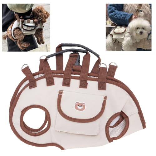 Adjustable Pet Sling Carrier - Breathable Oxford Shoulder Strap Harness, Portable Travel Support with 59-Inch Leash for Small Medium Dogs Cats (Small)