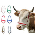 Cattle Halter Calf Halter Cow Halters with Heavy-Duty Brass Buckle, Easy-Clean Suede-Like Material, Adjustable Design for Calves, Adult Cattle, and Small Ponies (White, Large) - size: Large