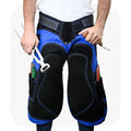 – Farrier Apron Cowhide Leather Hoof Trimming Chaps | with Premium Air Mesh Lining, Foam Knee Pads, 4 Knife Pockets & Nail Magnets | Adjustable Waist for Men & Women (Apron Only) - color: Blue - Black, size: 65cm - 25inch