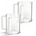 2 Pcs Judaica Hand Washing Cup with Dual Handles 5" Acrylic Clear Negel Vasser Hand Washing Cup for Jewish Ritual Netilat Yadayim Holiday Gifts (White Handle) - color: White Handle