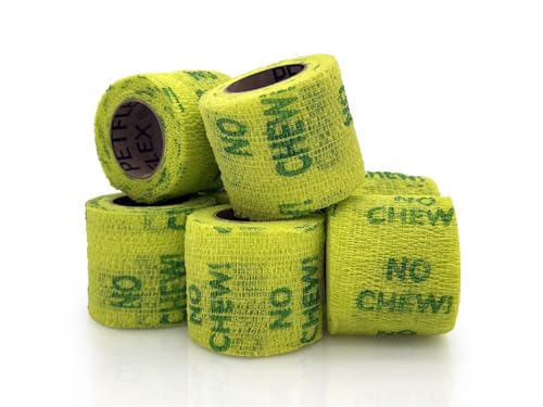OVIK Health PetFlex No Chew – Flexible Self-Adhering Elastic Bandage for Wound Care – First Aid Wrap for Small Animals Like Dogs, Cats, and Other Pets - 2 inch, 6 Rolls - color: No Chew, size: 6 Count