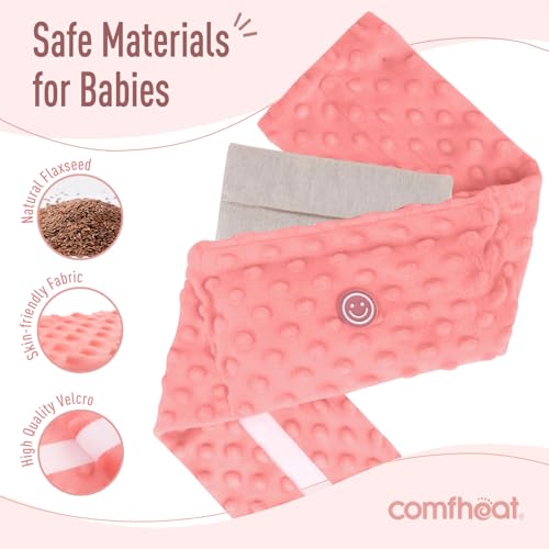Colic and Gas Relief for Newborns and Infants, Heated Tummy Wrap | Baby Swaddling Belt with Soothing Warmth, Natural Relief for Upset Stomach in Babies Toddlers, 0-3 Years (Watermelon Red) - color: Watermelon Red