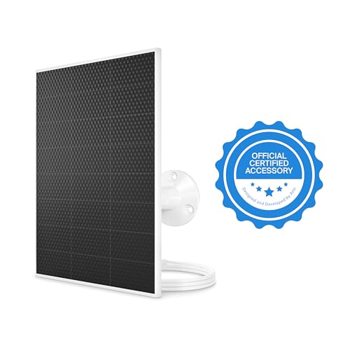 Arlo Solar Panel Charger (White), Arlo Certified Accessory, Weather Resistant, Easy Install (2025 Released), Works with: Essential Series, Go 2, Pro 3/4/5S/6/6 XL, Ultra Series, Wireless Floodlights - color: White
