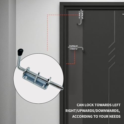 Spring Loaded Gate Latch Pin Barrel Bolt 8.5in x 1/2in Stem Durable Solid Steel Heavy Duty for Tailgate Zinc Plated - 2pcs - style: Heavy Duty 2pcs - 8.5in