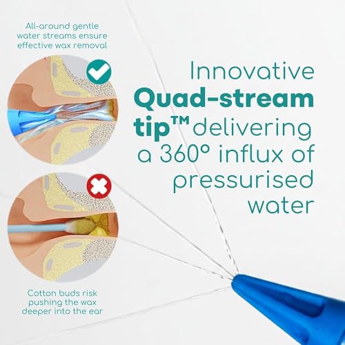 Medi Grade Ear Wax Removal Bulb Syringe 3.04 fl oz, Ear Cleaner Irrigation | Easy-squeeze ear syringe 90ml with quad stream tip, gentle ear cleaning tool for adults and kids, safe ear flushing at home - size: 90ml