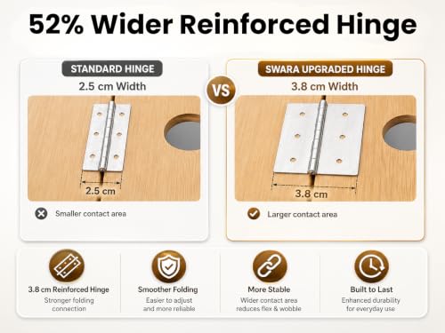 Swara 14″ Wide Wooden Slant Board for Calf Stretching & Exercise, Foldable | Adjustable incline board with thicker base, guide and bonus muscle roller; beginner-friendly, stable design, 400 lb capacity - size: 14x14 Inch