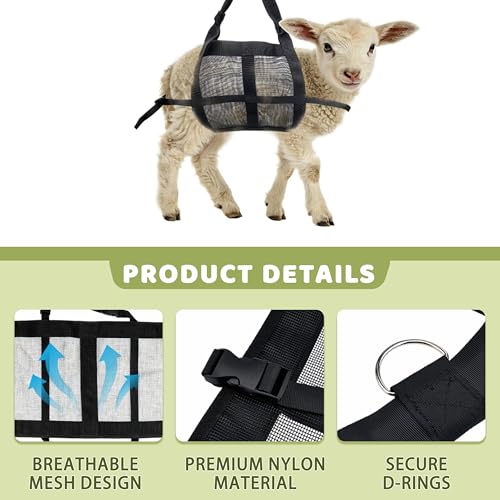 1PC Calf Sling for Weighing Animals 60LB Assist Hanging Weight Scale Newborn Livestock Sling with Straps for Baby Calf Lamb Alpaca Dog Alpacas