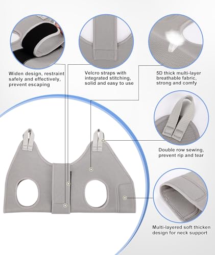 Kkiimatt Dog Grooming Hammock Hanging Harness for Nail Trimming,X-Large Dog Grooming Sling with Thick Neck Support,Gray Dog Hanger Holder Restraint for Pet Grooming - size: XL (80 LB Max) Silver Grey 13-22.5in