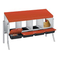 4-Hole Chicken Nesting Box, Roll Away Nest with Removable Tray, Easy Egg Collection & Cleaning, Wall-Mount Nesting Boxes for Hens, Chicken Coop - Orange - color: Orange-4 Compartments+legs