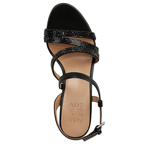 Naturalizer Women's Bridget 4 Heeled Dress Sandal | Party Sandals - color: Black Sparkle, size: 8.5