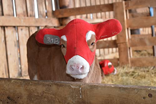Calf Ear Warmers with Reusable Ear Tags - Ear Muffs for Cows to Prevent Frozen Ears/One Size Fits All Calf Hood/Water Resistant Polar Fleece/Includes Marker for Ear Tag | Water Resistant Polar Fleece, Ear Muffs for Cows to Prevent Frozen Ears, Includes Ma