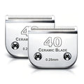 #40 Blade Dog Grooming Blades Compatible with Andis/Wahl/Oster Clippers | Dog Clipper Blade,,Detachable Ceramic Blade & Stainless Steel Blade,Size 40 Cut Length 1/100"(0.25mm) 2Pack - color: 2pc 40:1/100''(0.25mm)