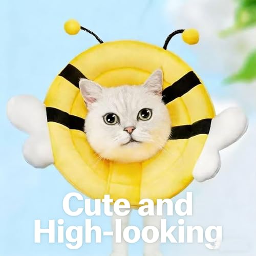 Soft Cat Cone, Adjustable Recovery Collar After Surgery to Prevent Licking Wound, Protective Cat Neck Cone, Comfortable Pet Elizabethan Collar for Cats Kittens and Puppies (L) - size: L