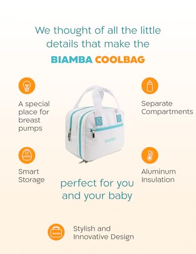 Cooling Bag Breastmilk Cooler Bag - Dedicated Storage Breast Pump Bag, Stores up to Six Bottles, Large Built-in Breastmilk Cooler w/Ice Pac, Double Zipper & Separate Spaces for Different Items