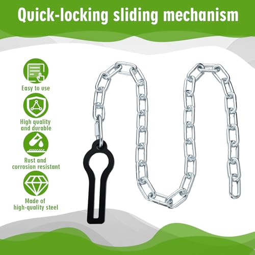 2 Pcs 43 Inch Universal Gate Chain Lock with Quick and Easy Chain Lock for Livestock Gate, Outdoor Fences, Pet Cages, Dog Horse Goat Cow Farm Fences Corral Supplies