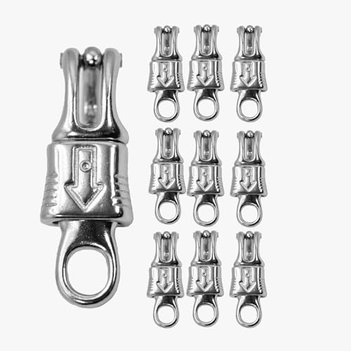 Jeffers Round Eye Nickel Plated Panic Snap, 3/4" x 3-5/8", Quick Release Hook, Horse Tack Snap for Lead Rope, Cross Ties or Chains, Replacement Hardware, Farm Equipment, Stable Supplies - 10 Pack - size: 3/4”W x 3-5/8”L - 10 pack