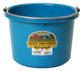 Little Giant® Plastic Animal Feed Bucket | Round Plastic Feed Bucket with Metal Handle | Made in USA | 8 Quarts - color: Teal