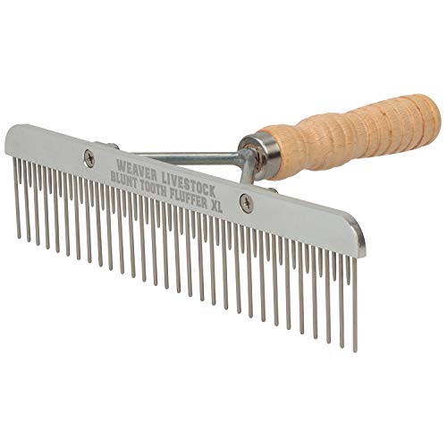 Weaver Livestock Blunt Tooth Fluffer Comb XL with Wood Handle