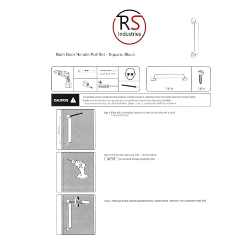 12" Barn Door Handle for Gate, Kitchen, Sheds, Garage - Pull Handle for Sliding Barn Door - Grab Handle - Barn Door Hardware - Black