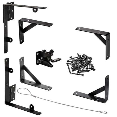 Anti Sag Gate Frame Kit, Gate Corner Bracket, Heavy Duty Brace Gate Hardware with Hinge and Gate, Wooden Fences-No Sag Gate Corner Brace Bracket for Doors, Corral Gates, Wood Windows