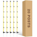 50 Inches Fiberglass Step in Electric Fence Posts,Temporary Fence Stakes for Cows,Sheep and Animals Fence,Snow Fence, Garden Protection,Portable Fence Ideal for Electric Fencing-20 Posts - style: 50Inch-20 Pack