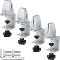 4 Packs Sneeze Guard Support, Aluminum Adjustable Partition Clamp, Acrylic Desk Divider Support, Desk Shield Clamp Privacy Panel for Counter - size: Sideclamp & 4pcs