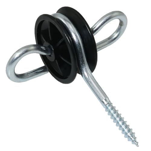 RLECS 4PCS Wood Post Screw in Screws Double Iron Wood Screws Ring Type Electric Fence Screw in Gate Handle Anchors Pasture Fence Accessories for Roller Shutter Door Handle Connection Parts