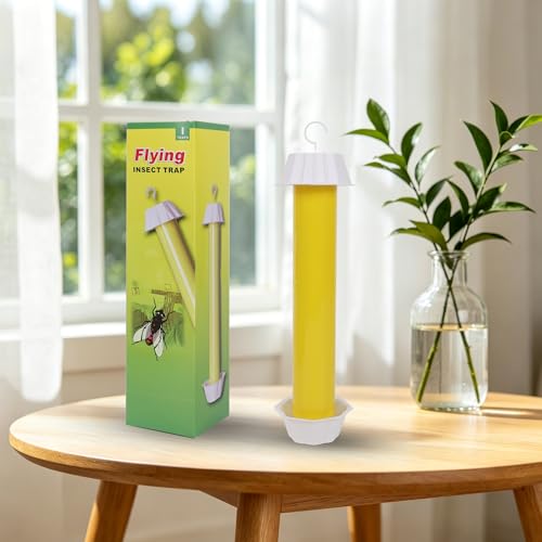 Fly Stick Sticky Fly Traps for Indoors Outdoor 12pk, Sticky Hanging Fly Stick, Flying Insect Trap, wasp Trap（Yellow 12PCS） - color: yellow 12PCS