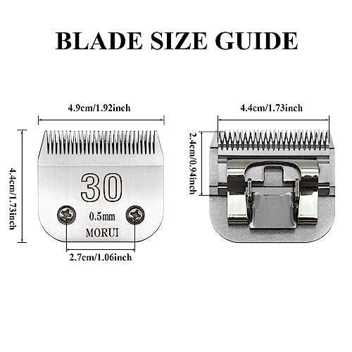 30 Cut Length 1/50"(0.5mm) Detachable Pet Dog Clipper Blades UltraEdge Series Clipper Blades for Dog Grooming Compatible with Most Andis,Oster A5 Wahl KM Series Clippers - size: 30# 0.5mm