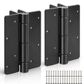 Upgraded 5.75" Aluminum Self Closing Gate Hinges, Fence Gate Hinge for Aluminum | Vinyl | Iron | Wood Gates, Self Closing Force Adjustable Spring Hinges -1Pair (Black)