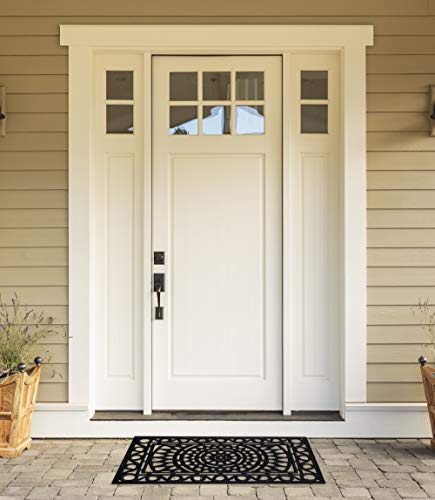 DII Rubber Doormats Collection All Weather, 18x30, Sun Scroll - color: Sun Scroll, size: 1'6" x 2'6" (Rectangular)