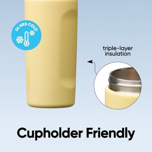 Owala FreeSip Kids Stainless Steel Water Bottle 16 oz Butter Half - color: Butter Half, size: 16 Ounces