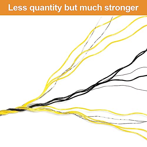 Electric Fence Poly Wire 1640ft 500m, 6 x 0.18mm Stainless Steel Conductors, Portable Electric Fence Polywire for Livestock, Yellow and Black Fence Wire - size: 1640ft(500m)