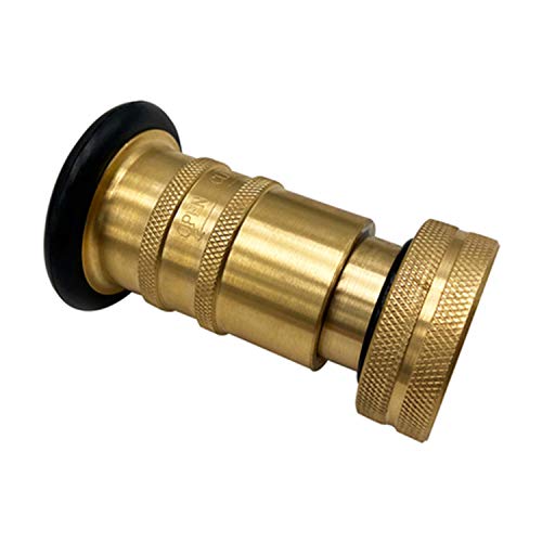 SAFBY Fire Hose Nozzle Brass Fire Equipment Spray Jet Fog (2" NPT/NPSH) - color: Yellow, size: 2 inch NPSH