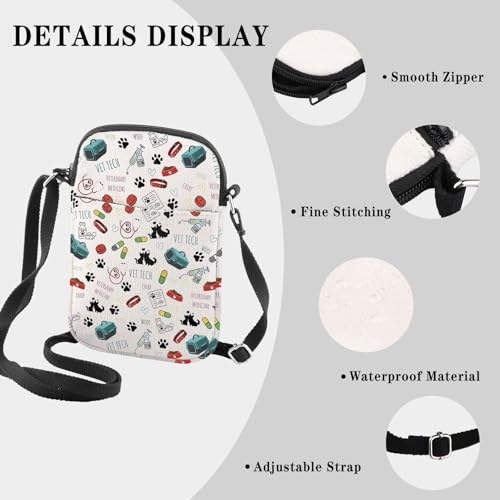 GJTIM Veterinary Technician Gift Vet Receptionist Gift Vet Assistant Gift Vet Medicine Graduation Gift Zipper Pouch Makeup Bag (Vet Tech Pattern CR) - color: Vet Tech Pattern Cr