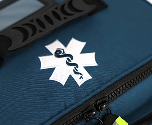 Lightning X Products Lightning X Mid-Sized First Responder EMT Bag | LXMB25 Fully Stocked Aid Kit w/ 200+ BLS Supplies - Blue - color: Blue