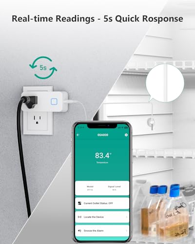 MOCREO Temperature Controller Reptile Thermostat Outlet, Bluetooth Temp Control Plug with Alarm for Terrarium Heat Mat Heating Pad, Greenhouse, Homebrew Fermenter, 100~240V 10A 1100W