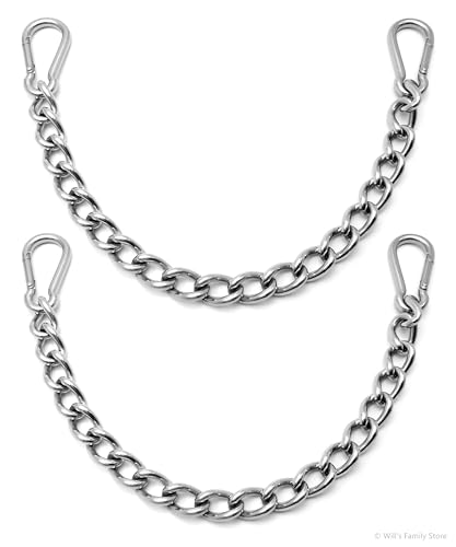 12 inches Stainless Steel Horse Curb Chain Tom Thumb Snaffle Chain 2 Pack - size: 2 pack, style: Tom thumb snaffle
