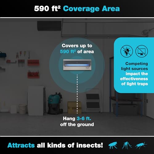 Catchmaster Vector 15 Silver Wall-Mounted UV Fly Light Trap - 800 sq. ft. Catch Zone, Fly Trap for Bar & Food Storage Areas and Retail & Office Spaces, Electric UV Lamp Insect & Mosquito Killer - style: 15W Silver