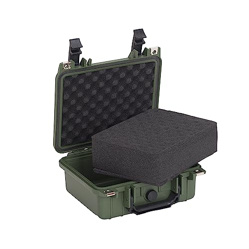 MEIJIA Portable All Weather IP67 Waterproof Protective Case,Hard Camera Case,Dry Case with Customizable Foam,Fit Use Of Drones,Camera,Equipments,10.62 x9.68x4.87inches - color: Green