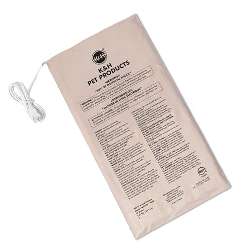 K&H Pet Bed Warmer, Safety Listed, Dog Heating Pad, Large 23.75x11in Tan | Create Your Own Heated Dog Bed with The K&H Warmer, Waterproof Indoor Heated Warming Pad Insert, Smart Automatic Temperature - size: Large